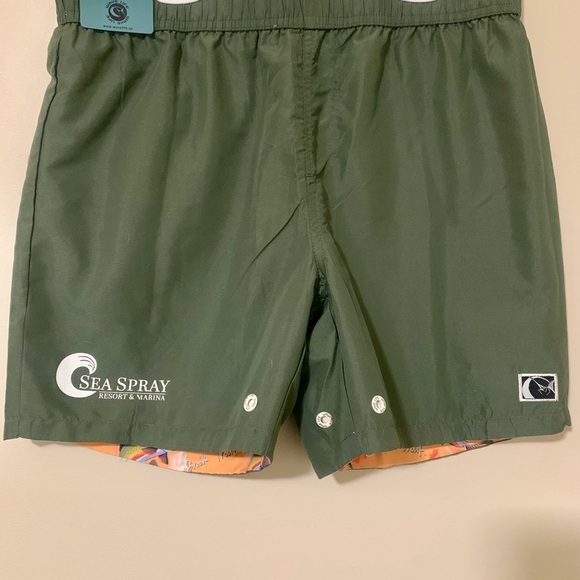 NWT Wave Life reversible Brook Trout board/swim shorts size 32 orange/green - Picture 4 of 5